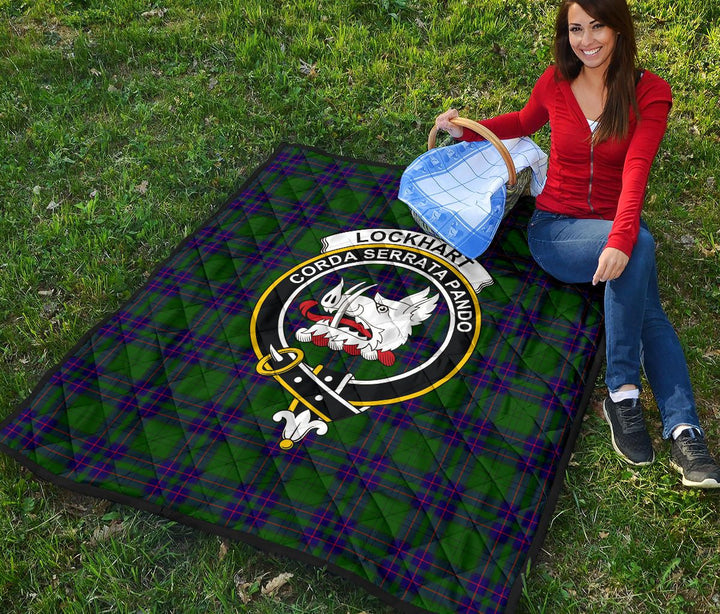 Scottish Lockhart Modern Clan Crest Tartan Quilt Tartan Plaid 4