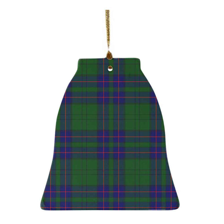 Scottish Lockhart Modern Clan Tartan Ceramic Ornament Bell Shape Tartan Plaid