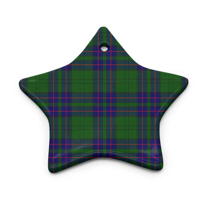 Scottish Lockhart Modern Clan Tartan Ceramic Ornament Star Shape Tartan Plaid