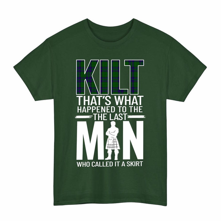 Scottish Lockhart Modern Clan Tartan Funny Scotland Kilt T-Shirt Tartan Plaid Forest Green Color