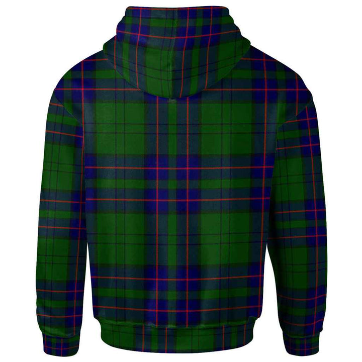 Scottish Lockhart Modern Clan Tartan Hoodie Back Side Tartan Plaid