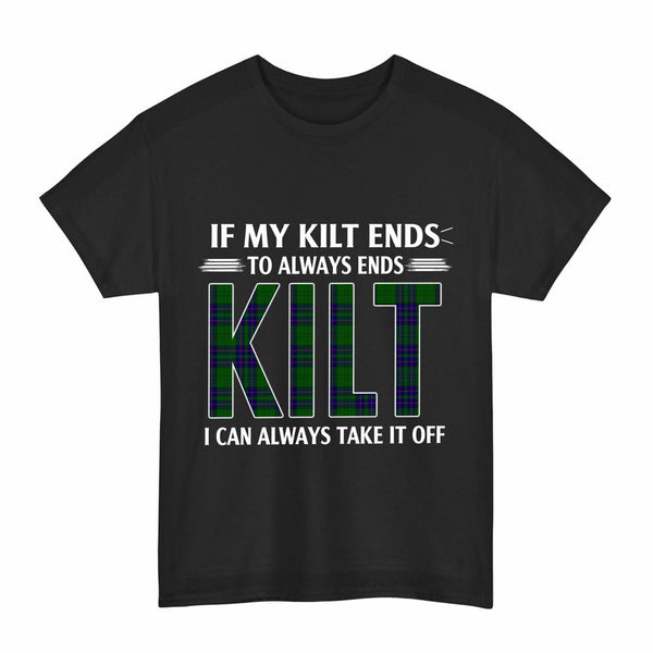 Scottish Lockhart Modern Clan Tartan Kilt Pride T-Shirt Tartan Plaid Black Color