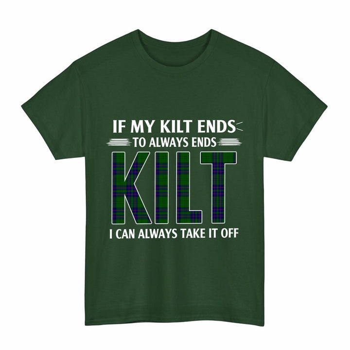 Scottish Lockhart Modern Clan Tartan Kilt Pride T-Shirt Tartan Plaid Forest Green Color