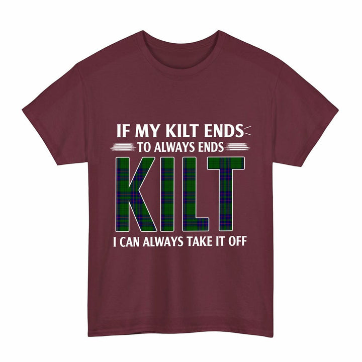 Scottish Lockhart Modern Clan Tartan Kilt Pride T-Shirt Tartan Plaid Maroon Color