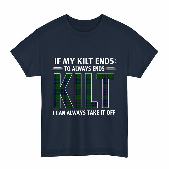 Scottish Lockhart Modern Clan Tartan Kilt Pride T-Shirt Tartan Plaid Navy Color