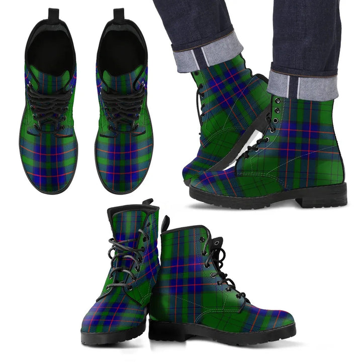 Scottish Lockhart Modern Clan Tartan Leather Boots