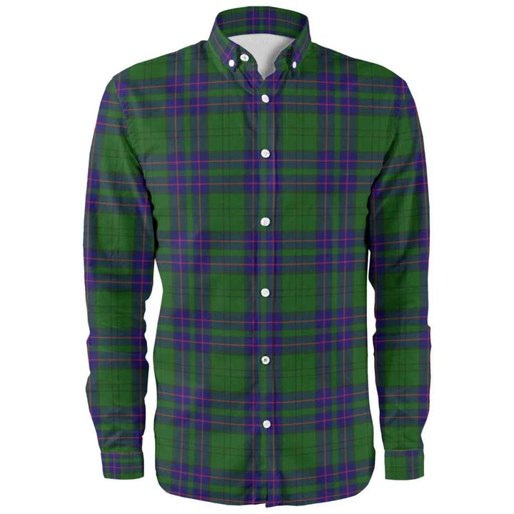 Scottish Lockhart Modern Clan Tartan Long Sleeve Shirt Front Side Tartan Plaid