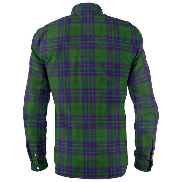 Scottish Lockhart Modern Clan Tartan Long Sleeve Shirt Back Side Tartan Plaid