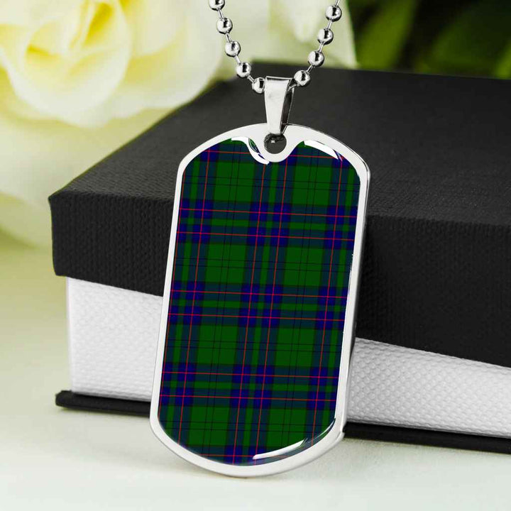 Scottish Lockhart Modern Clan Tartan Military Dog Tag Necklace Tartan Plaid 5
