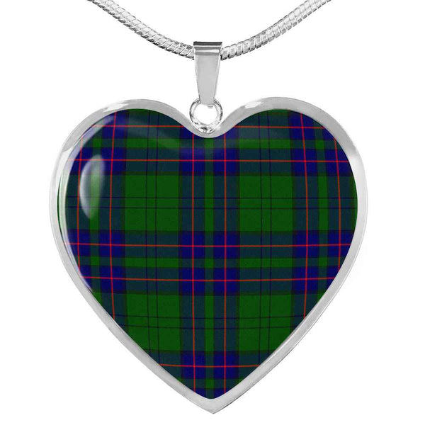 Scottish Lockhart Modern Clan Tartan Necklace Heart Tartan Plaid 1