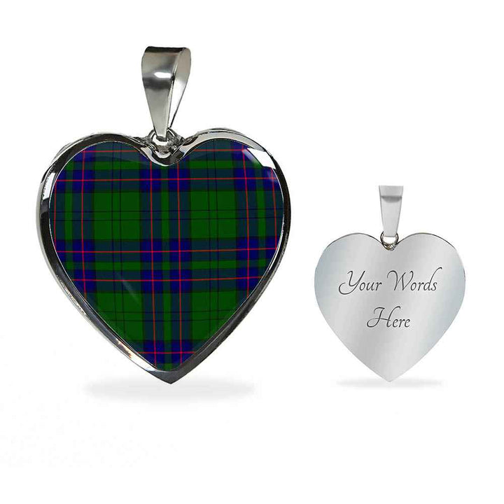Scottish Lockhart Modern Clan Tartan Necklace Heart Tartan Plaid 3