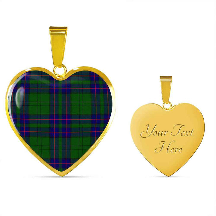 Scottish Lockhart Modern Clan Tartan Necklace Heart Tartan Plaid 4