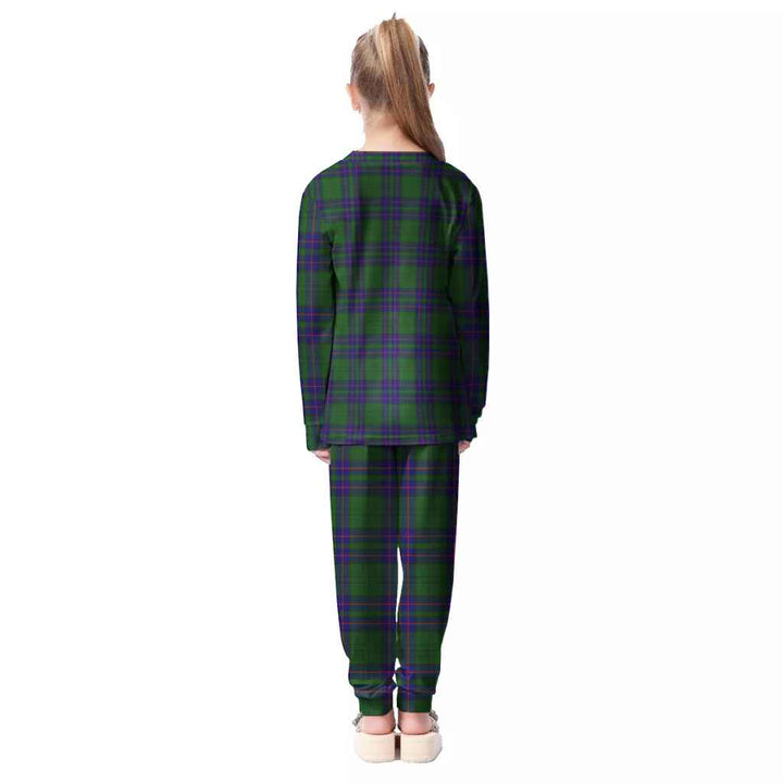 Scottish Lockhart Modern Clan Tartan Pajama Set Kid Back Side Tartan Plaid
