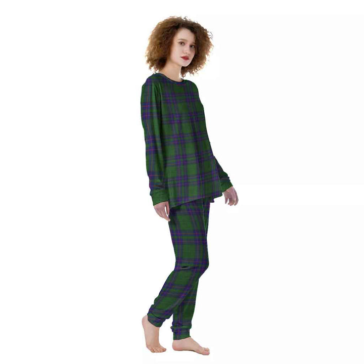 Scottish Lockhart Modern Clan Tartan Pajama Set Women Front Side Tartan Plaid