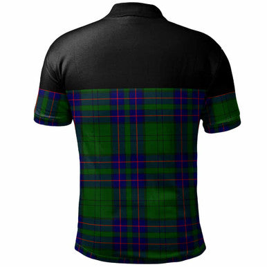 Scottish Lockhart Modern Clan Tartan Polo Shirt - Horizontal Style Back Side Tartan Plaid