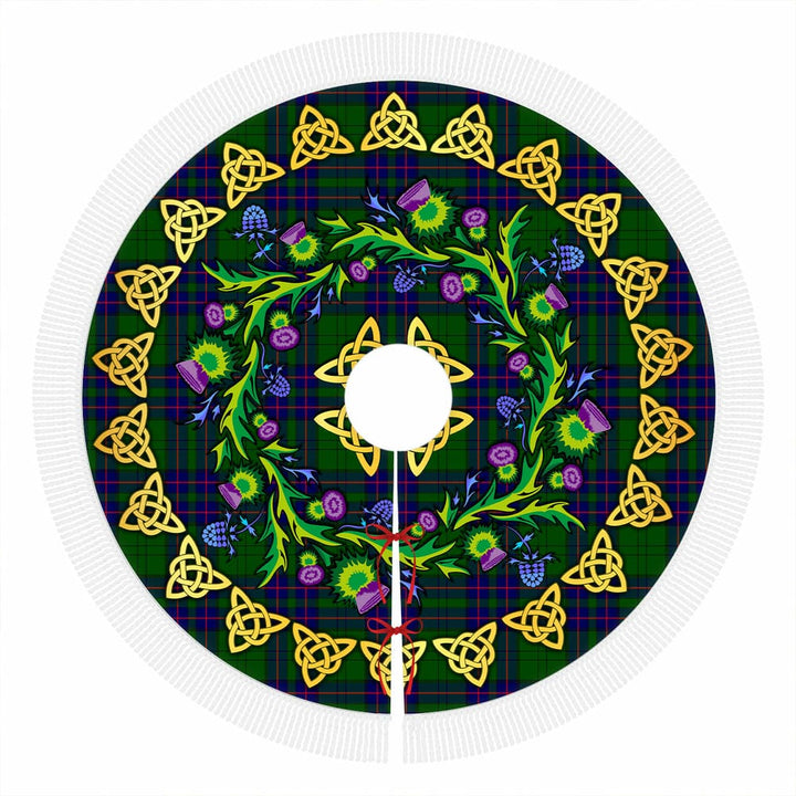 Scottish Lockhart Modern Clan Tartan Thistle Celtic Knot Christmas Tree Skirt Tassels Tartan Plaid 1