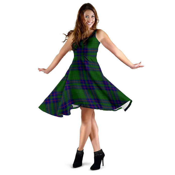 Scottish Lockhart Modern Clan Tartan Women Midi Dress