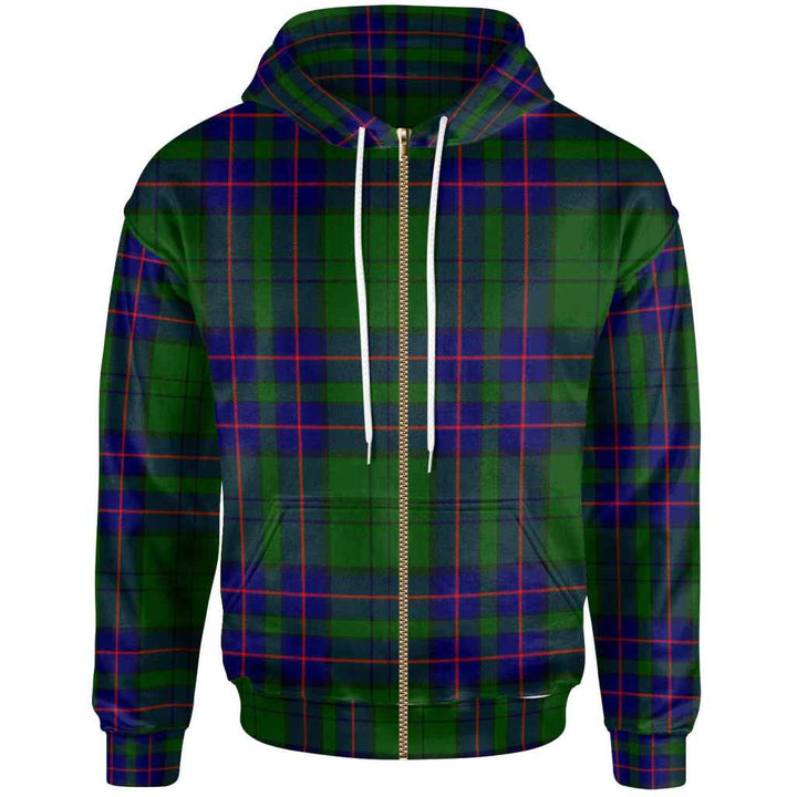 Scottish Lockhart Modern Clan Tartan Hoodie Zip Tartan Plaid