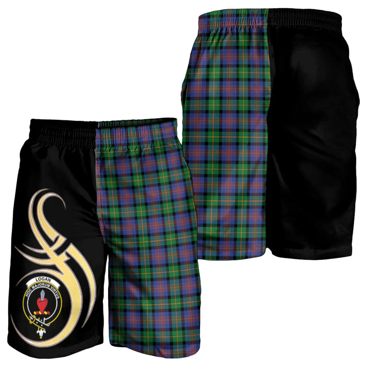 Scottish Logan Ancient Clan Crest Tartan Believe in Me Men's Shorts