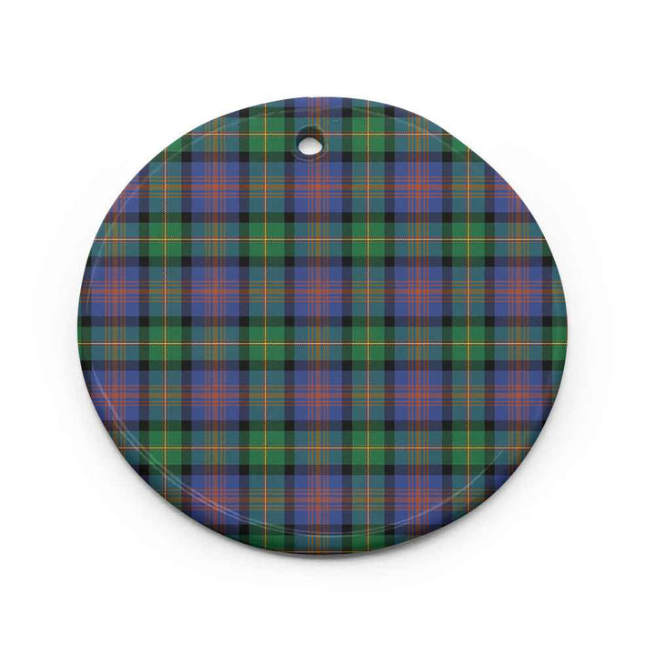 Scottish Logan Ancient Clan Tartan Ceramic Ornament Circle Shape Tartan Plaid