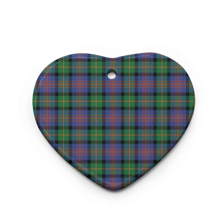 Scottish Logan Ancient Clan Tartan Ceramic Ornament Heart Shape Tartan Plaid