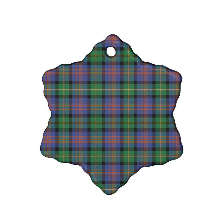 Scottish Logan Ancient Clan Tartan Ceramic Ornament Snow Flake Shape Tartan Plaid
