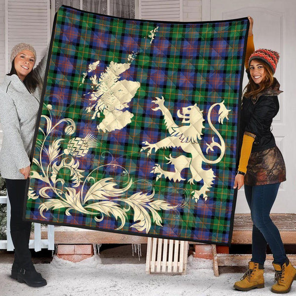 Scottish Logan Ancient Clan Tartan Quilt Rampant Lion with Thistle Tartan Plaid 2