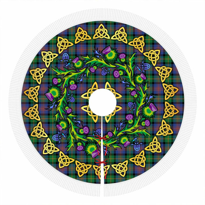 Scottish Logan Ancient Clan Tartan Thistle Celtic Knot Christmas Tree Skirt Tassels Tartan Plaid 1
