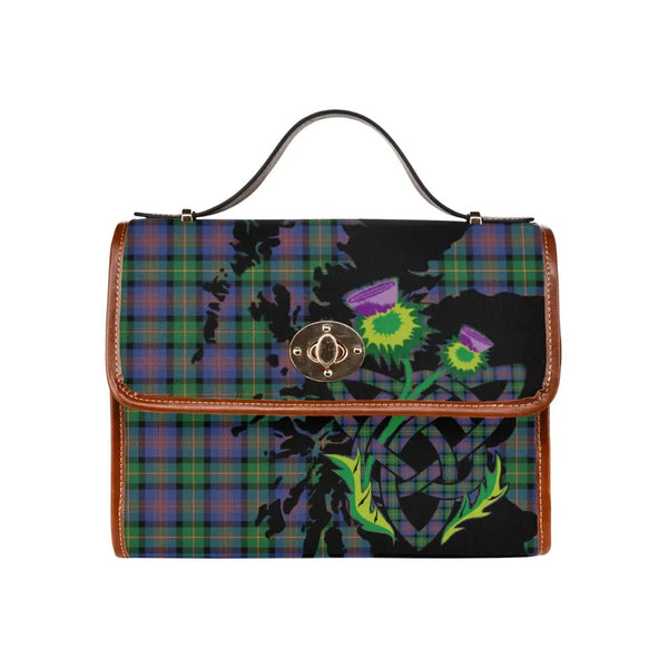 Scottish Logan Ancient Clan Tartan Waterproof Canvas Bag With Thistle Tartan Plaid 2