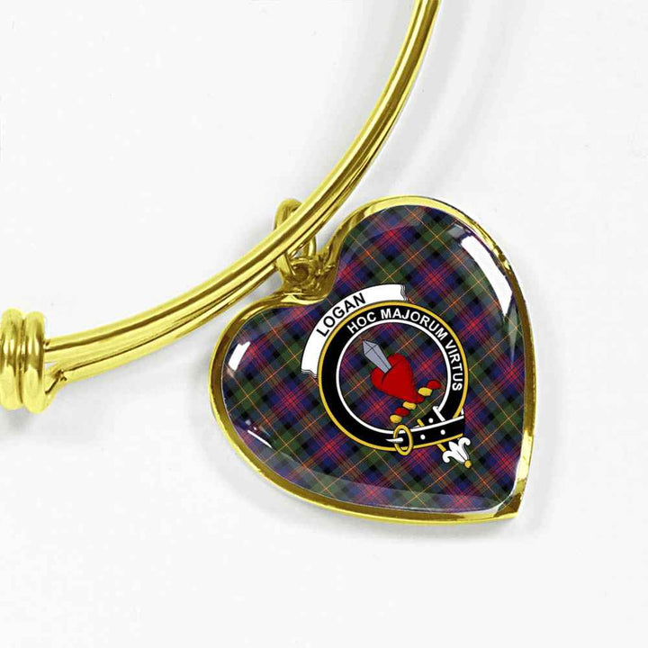 Scottish Logan Clan Crest Tartan Bangle Heart Tartan Plaid 2
