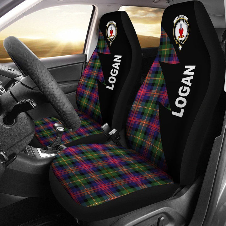 Scottish Logan Clan Crest Tartan Car Seat Covers - Flash Style 1