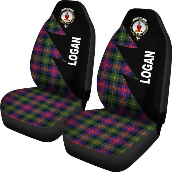 Scottish Logan Clan Crest Tartan Car Seat Covers - Flash Style 2