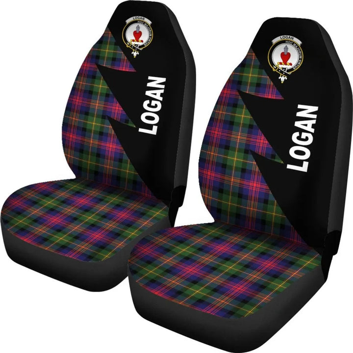 Scottish Logan Clan Crest Tartan Car Seat Covers - Flash Style 2