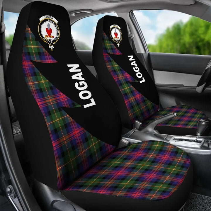 Scottish Logan Clan Crest Tartan Car Seat Covers - Flash Style 3