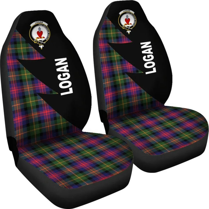 Scottish Logan Clan Crest Tartan Car Seat Covers - Flash Style 4