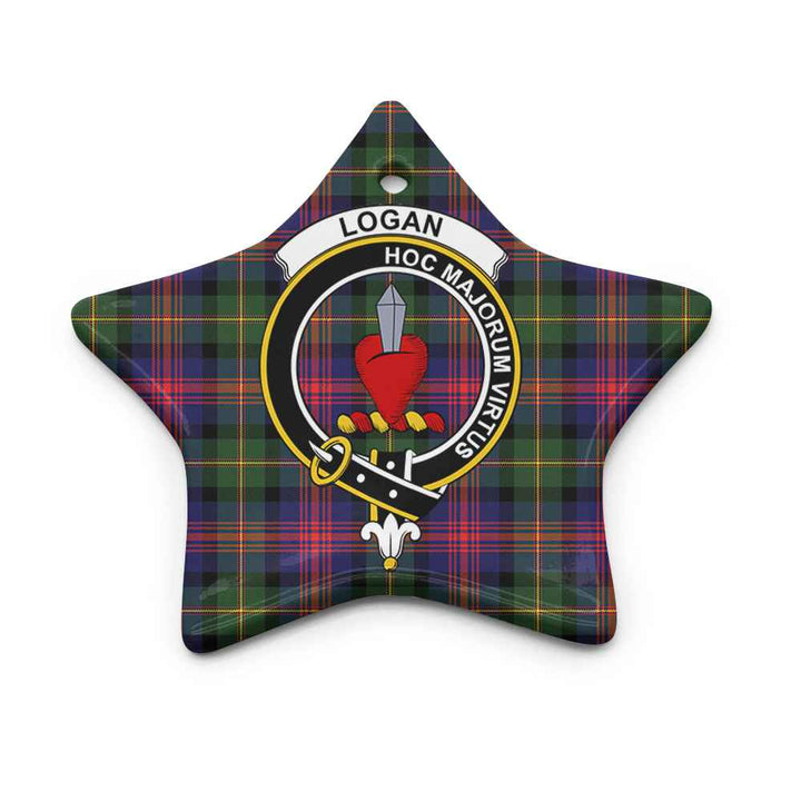 Scottish Logan Clan Crest Tartan Ceramic Ornament Star Shape Tartan Plaid