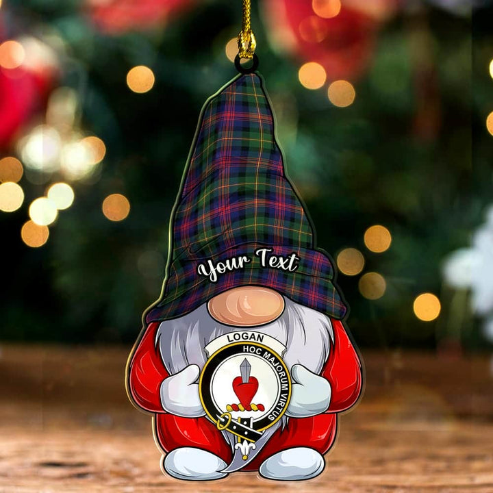 Scottish Logan Clan Crest Tartan Christmas Gnome Ornament Custom Personalized Tartan Plaid 2