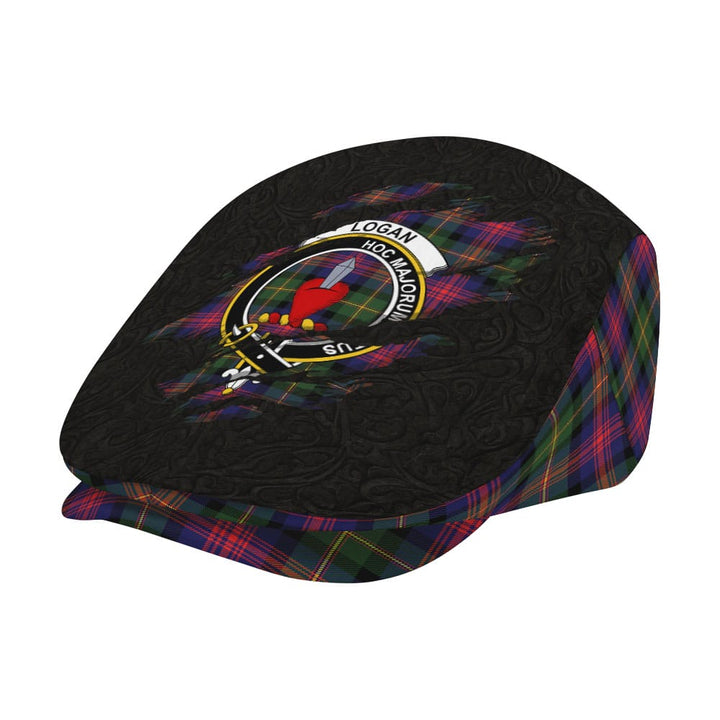 Scottish Logan Clan Crest Tartan Flat Cap - Scratch Style Tartan Plaid 2