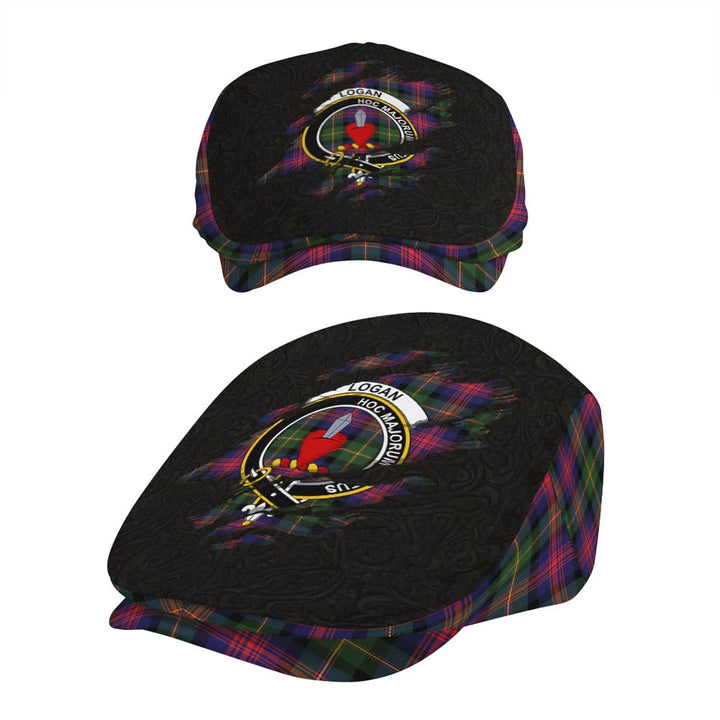 Scottish Logan Clan Crest Tartan Flat Cap - Scratch Style Tartan Plaid 5