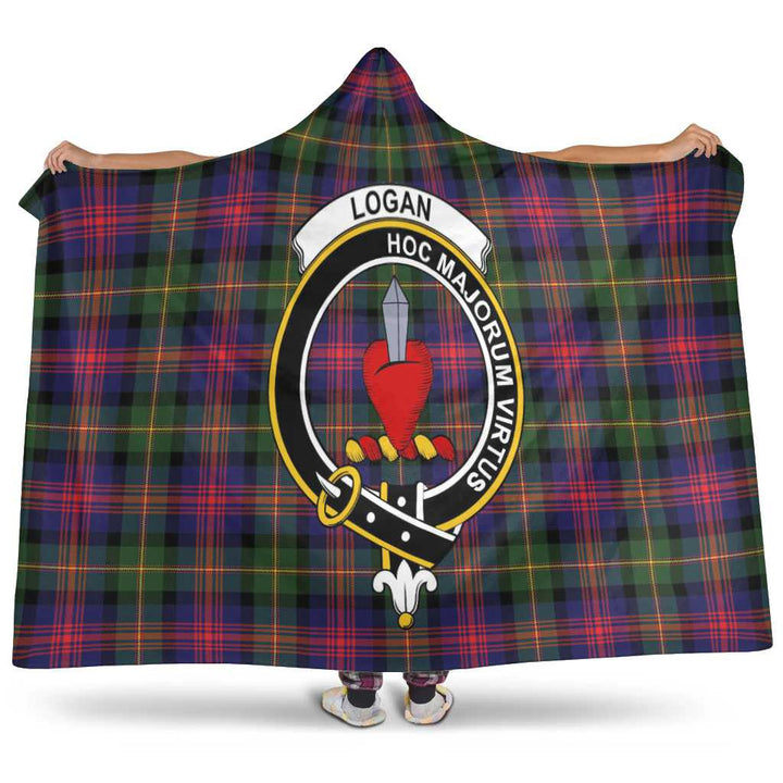 Scottish Logan Clan Crest Tartan Hooded Blanket Tartan Plaid 1
