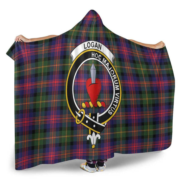 Scottish Logan Clan Crest Tartan Hooded Blanket Tartan Plaid 2
