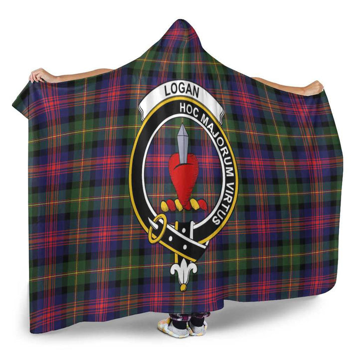 Scottish Logan Clan Crest Tartan Hooded Blanket Tartan Plaid 2