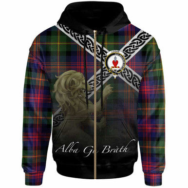 Scottish Logan Clan Crest Tartan Hoodie - Scotland Lion Zip-up Tartan Plaid