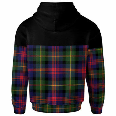 Scottish Logan Clan Crest Tartan Hoodie - Horizontal Style Back Side Tartan Plaid