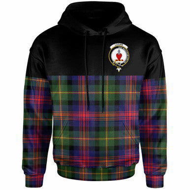 Scottish Logan Clan Crest Tartan Hoodie - Horizontal Style Front Side Tartan Plaid