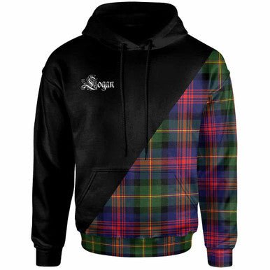 Scottish Logan Clan Crest Tartan Hoodie - Military Logo Front Side Tartan Plaid