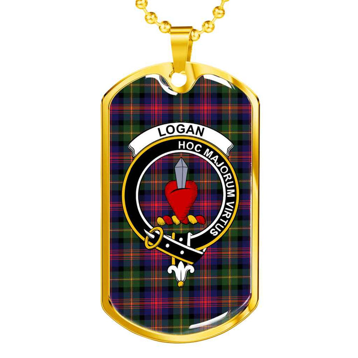 Scottish Logan Clan Crest Tartan Military Dog Tag Necklace Tartan Plaid 2