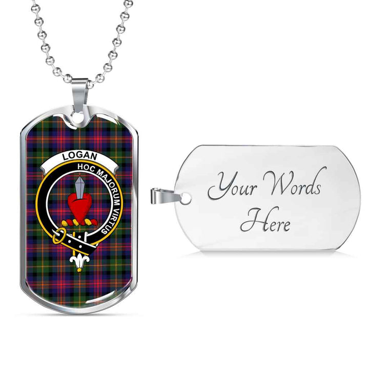 Scottish Logan Clan Crest Tartan Military Dog Tag Necklace Tartan Plaid 3