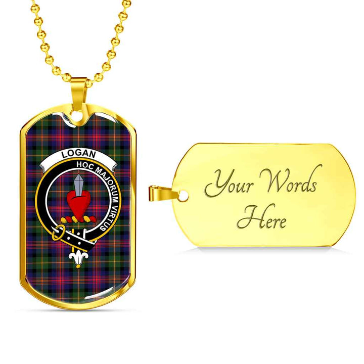 Scottish Logan Clan Crest Tartan Military Dog Tag Necklace Tartan Plaid 4
