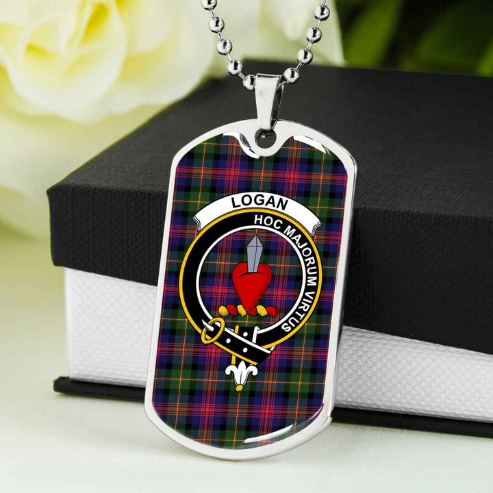 Scottish Logan Clan Crest Tartan Military Dog Tag Necklace Tartan Plaid 5